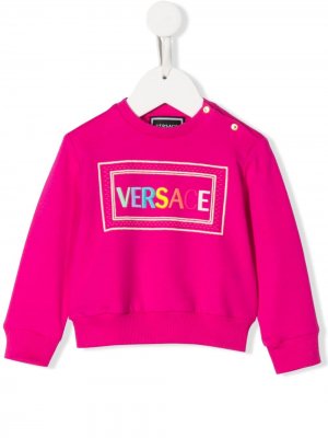 Свитер с вышитым логотипом Young Versace. Цвет: розовый