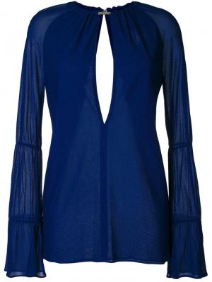 Блузка с длинными рукавами Jay Ahr. Цвет: синий