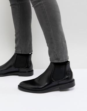 Черные кожаные ботинки челси Darcy WALK LONDON. Цвет: черный