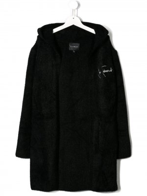 Кардиган-пальто с вышитым логотипом John Richmond Junior. Цвет: черный