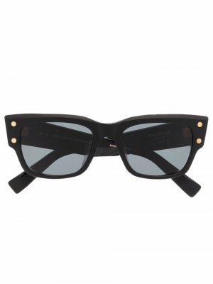 Солнцезащитные очки в квадратной оправе Balmain Eyewear. Цвет: черный