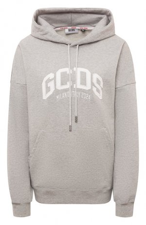 Хлопковое худи GCDS. Цвет: серый