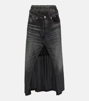Многослойная джинсовая юбка миди из коллекции levi's , черный Junya Watanabe