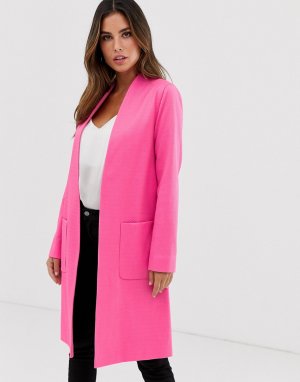 Длинное жаккардовое пальто с открытым передом -Розовый Helene Berman