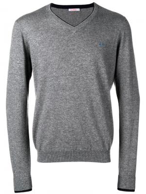 Легкий свитер с V-образным вырезом Sun 68. Цвет: серый
