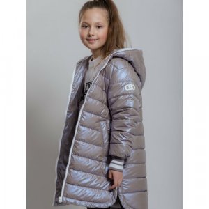 Куртка Мэй, размер 122, бежевый, серый Orso Bianco. Цвет: бежевый/серый
