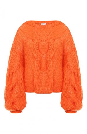 Шерстяной пуловер Loewe. Цвет: оранжевый