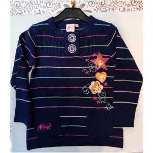 Пуловер для девочки 102см (4 года) Winx. Цвет: синий