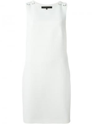 Приталенное платье с люверсами Barbara Bui. Цвет: белый