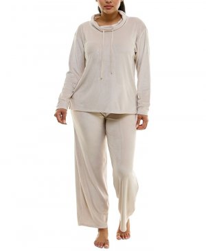 Женские 2 шт. Велюровый пижамный комплект с капюшоном , серый Roudelain