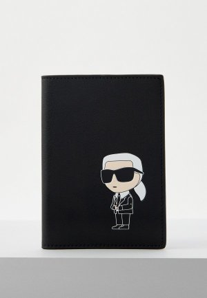 Обложка для паспорта Karl Lagerfeld IKONIK. Цвет: черный
