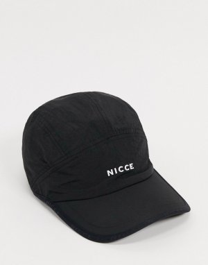 Черная 5-панельная кепка с маленьким логотипом -Черный Nicce