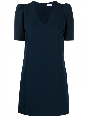 Короткое платье-трапеция с V-образным вырезом P.A.R.O.S.H.. Цвет: синий