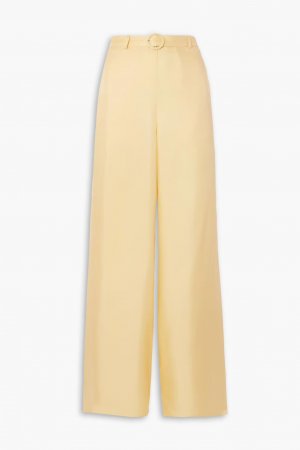 Широкие брюки из шелкового твила с поясом , пастельно-желтый Lapointe