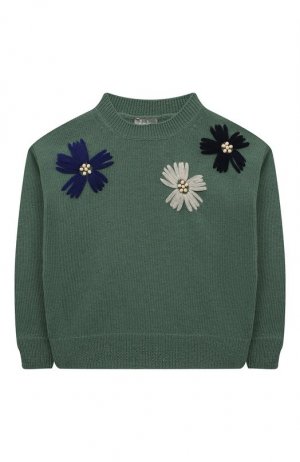 Шерстяной пуловер Il Gufo. Цвет: зелёный