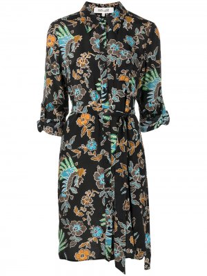 Платье-рубашка Prita с цветочным принтом DVF Diane von Furstenberg. Цвет: черный