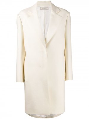Структурированное однобортное расклешенное пальто Nina Ricci. Цвет: белый