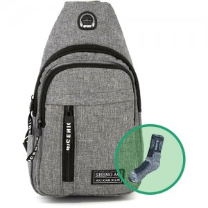 Рюкзак кросс-боди , текстиль, внутренний карман, регулируемый ремень, серый Forall. Цвет: серый