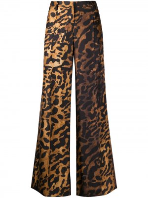 Расклешенные брюки с леопардовым принтом Alberto Biani. Цвет: нейтральные цвета