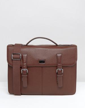 Кожаный портфель Ted Baker. Цвет: коричневый