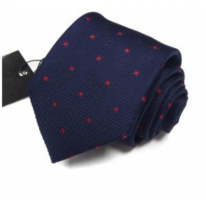 Синий галстук с красными квадратиками Coveri Collection 810840 Enrico