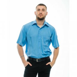 Рубашка , размер 48RU/M/170-176/40 ворот, синий Maestro. Цвет: синий