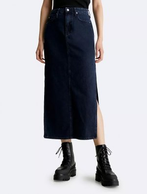 Джинсовая юбка Maxi, темно-синий Calvin Klein
