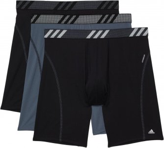 Длинные трусы-боксеры из сетки Sport Performance, комплект 3 шт. adidas, цвет Black/Onix Grey/Black Adidas