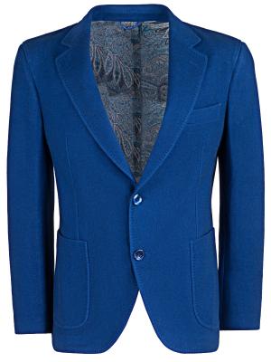 Хлопковый пиджак Bertolo. Цвет: синий