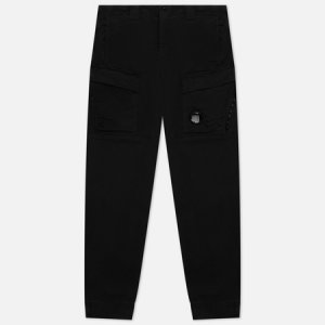 Мужские брюки Stretch Sateen Ergonomic Zipped C.P. Company. Цвет: чёрный