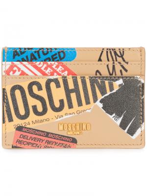Визитница Shipping Patch Moschino. Цвет: коричневый