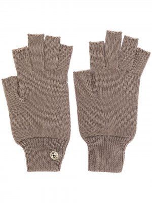 Перчатки-митенки Rick Owens. Цвет: серый