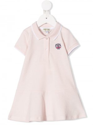 Платье-рубашка с воротником-поло Kenzo Kids. Цвет: розовый