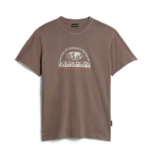 Мужская футболка S-Macas Short-Sleeve Napapijri. Цвет: коричневый