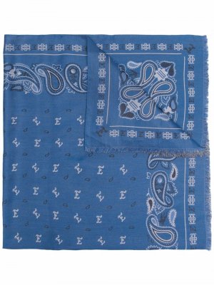 Paisley-print shawl scarf ETRO. Цвет: синий