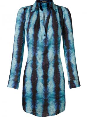 Abstract print shirt dress Blue Man. Цвет: синий