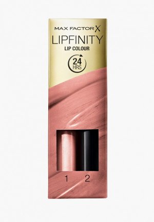 Набор для макияжа губ Max Factor Lipfinity Lip Colour, помада + увлажняющий блеск. Цвет: розовый