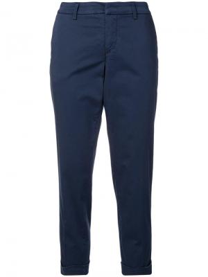 Укороченные зауженные брюки чинос Fay. Цвет: синий