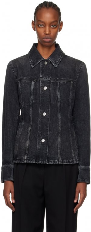 Черная джинсовая рубашка с раздвинутым воротником Ferragamo