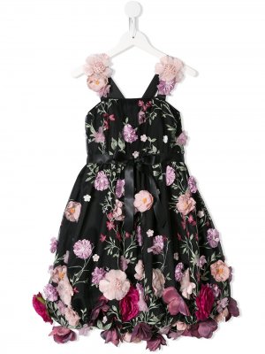 Декорированное платье Cora MARCHESA NOTTE MINI. Цвет: черный