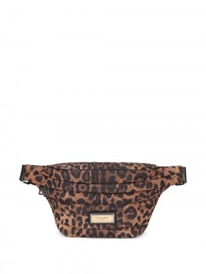 Поясная сумка с леопардовым принтом Dolce & Gabbana. Цвет: коричневый