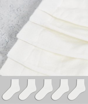 Набор из 5 пар белых носков органического хлопка -Белый Monki