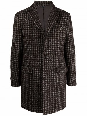 Клетчатое пальто из смесовой шерсти Daniele Alessandrini. Цвет: коричневый