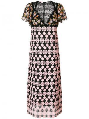 Платье с контрастными узорами Giamba. Цвет: черный