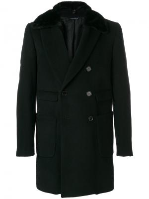 Двубортное пальто Daniele Alessandrini. Цвет: чёрный