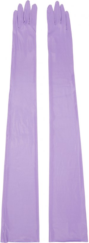 Фиолетовые блестящие перчатки Dries Van Noten