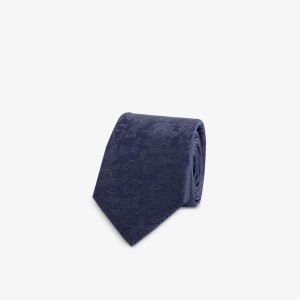 Широкий шелковый галстук с цветочной вышивкой , темно-синий Paul Smith