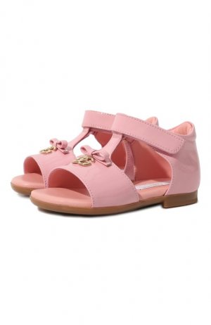 Кожаные сандалии Dolce & Gabbana. Цвет: розовый