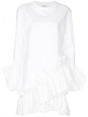 Асимметричное трикотажное мини-платье Goen.J. Цвет: белый
