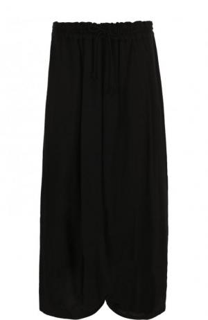Однотонная юбка-миди с эластичным поясом Yohji Yamamoto. Цвет: черный